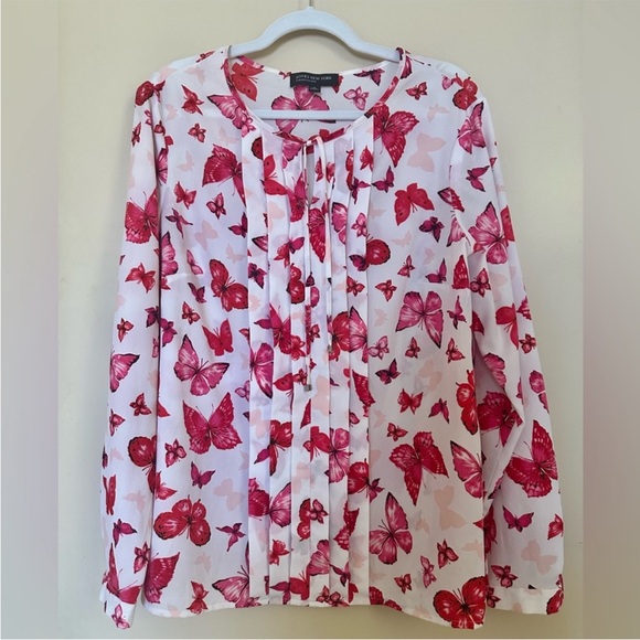 Jones New York Tops - Jones New York Red Butterfly Print BlouseEUC Size 14